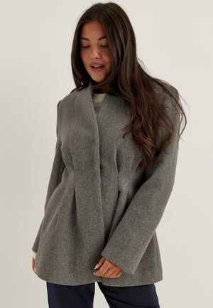 Shaped Short Coat Grey