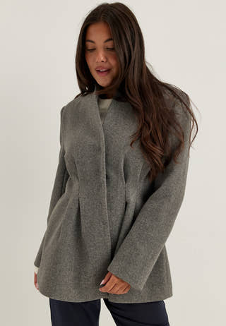 Shaped Short Coat Grey