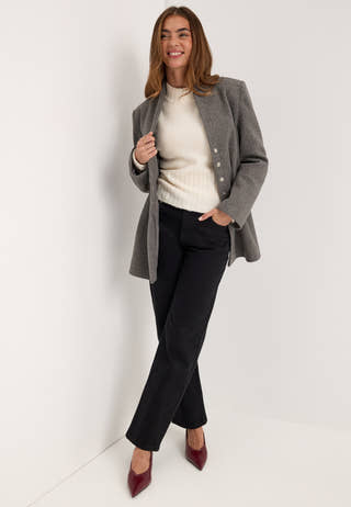 Shaped Short Coat Grey
