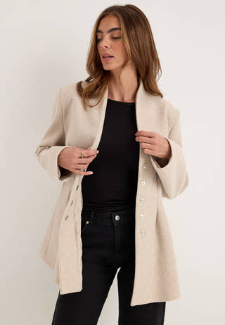 Shaped Short Coat White