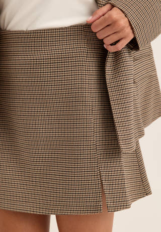 Tailored Check Mini Skirt Patterned