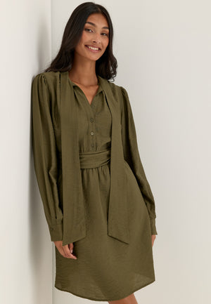 Tie Detail Dress Green