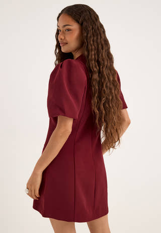 Shaped Mini Dress Red