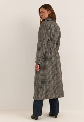 Wool Blend Trench Coat Patterned