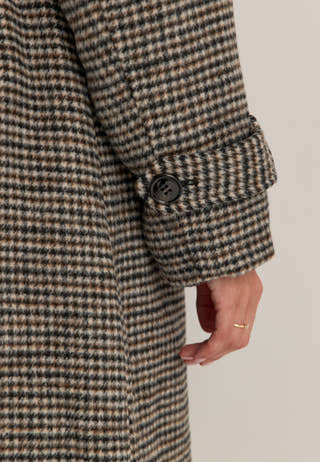 Wool Blend Trench Coat Patterned