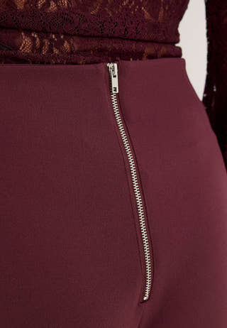 High Wide Soft Trousers Red