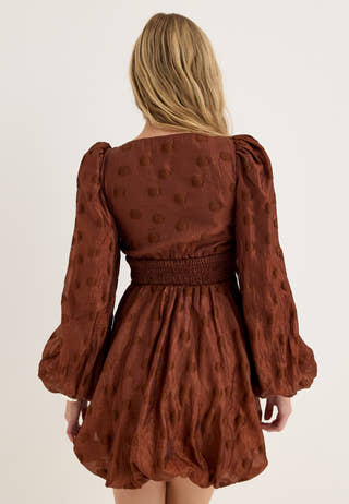 Corset Puff Sleeve Mini Dress Purple