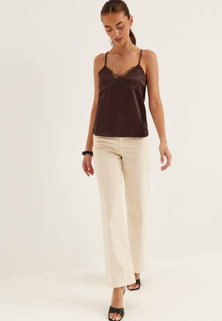 Onlfaraya Strap Lace Satin Top