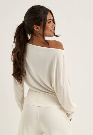 Modal Batwing LS Top White