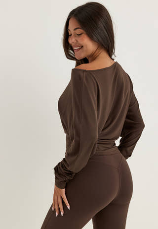 Modal Batwing LS Top Brown
