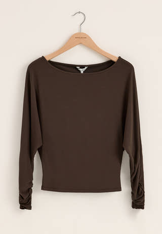 Modal Batwing LS Top Brown