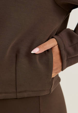 Bubble-hem Bomber Jacket Brown