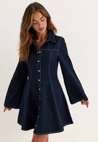 Denim Mini Dress Blue