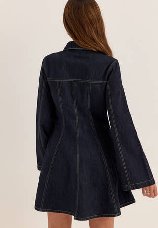 Denim Mini Dress Blue