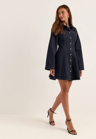 Denim Mini Dress Blue