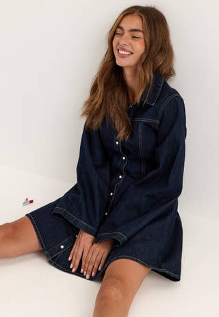 Denim Mini Dress Blue