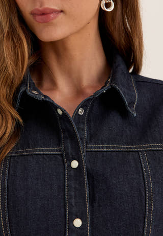 Denim Mini Dress Blue