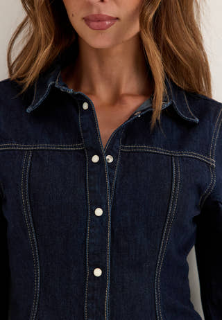 Denim Mini Dress Blue