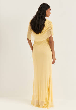 Cape Mesh Gown Yellow