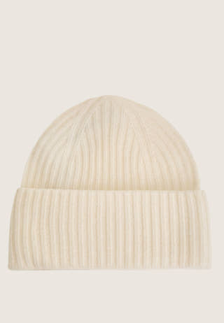 Wool Blend Knitted Hat White