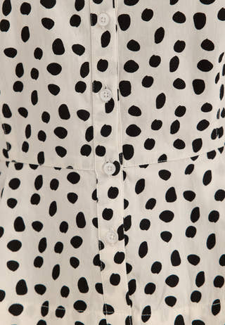 Peplum Cotton Shirt Patterned
