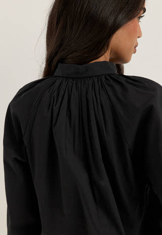 Balloon Cotton Shirt Black