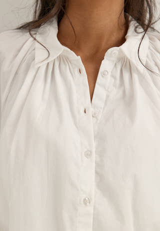 Balloon Cotton Shirt White