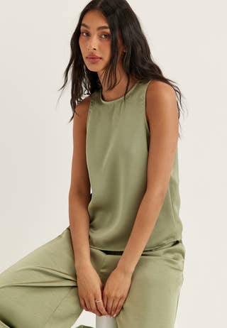 Objchilli Lo Tank Top Green
