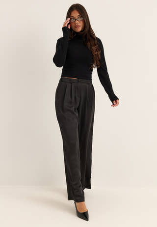 Satin Trousers Black