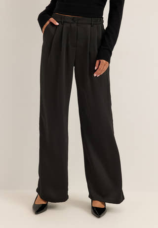 Satin Trousers Black