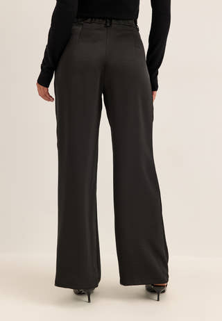 Satin Trousers Black