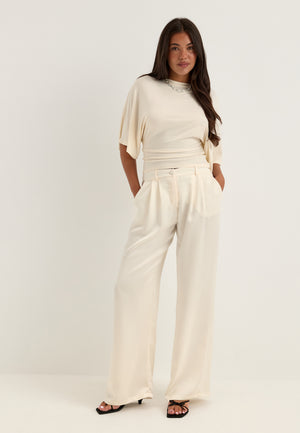 Satin Trousers White