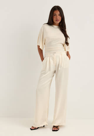 Satin Trousers White