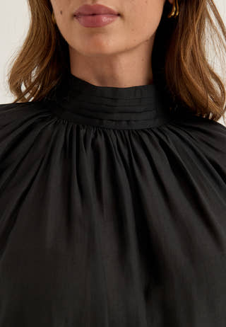 Sheer Flowy Blouse Black