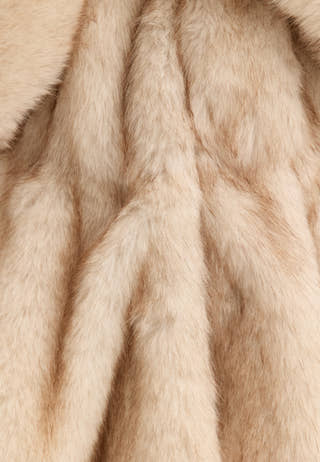 Short Peplum Faux Fur Coat White