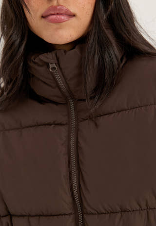 Padded Puffer Jacket Brown