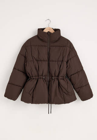 Padded Puffer Jacket Brown