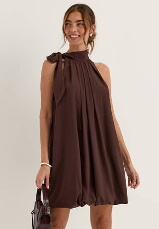 Balloon Tie Dress Purple