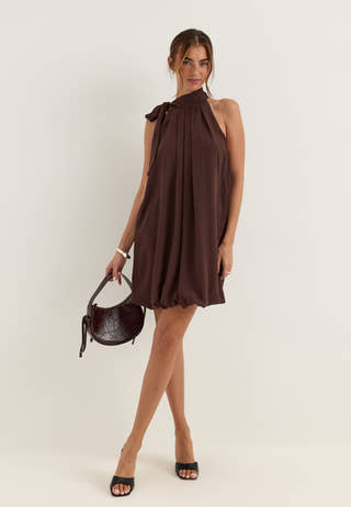 Balloon Tie Dress Purple