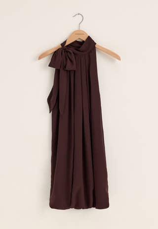 Balloon Tie Dress Purple