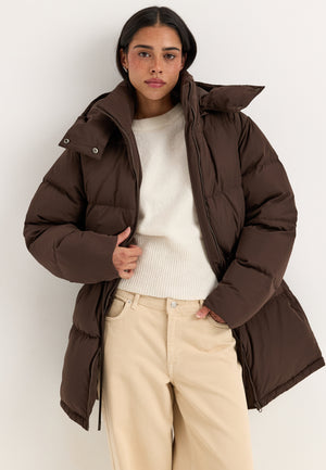 Padded Down Jacket Brown