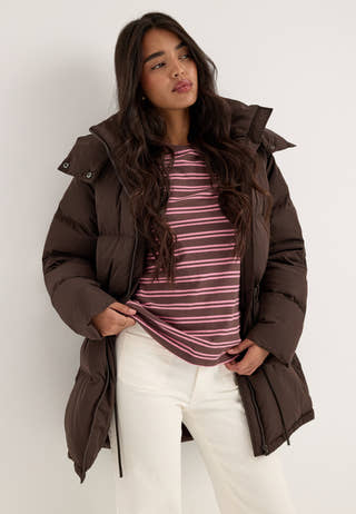 Padded Down Jacket Brown