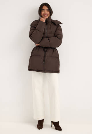 Padded Down Jacket Brown