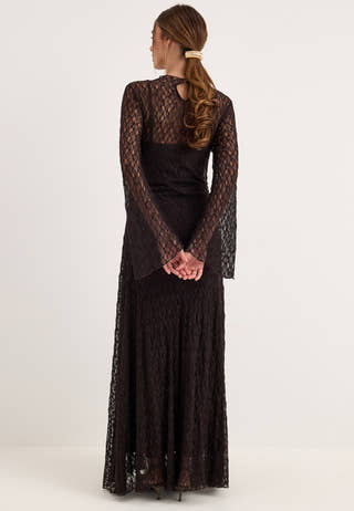 Lace Ankle Dress Brown