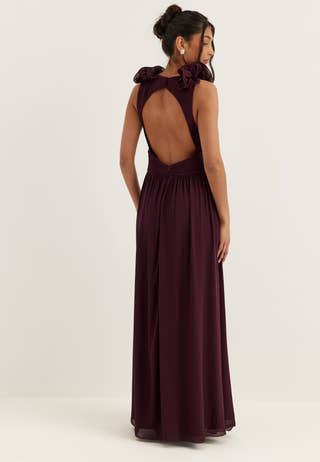 Frill Ruffle Chiffon Gown Purple