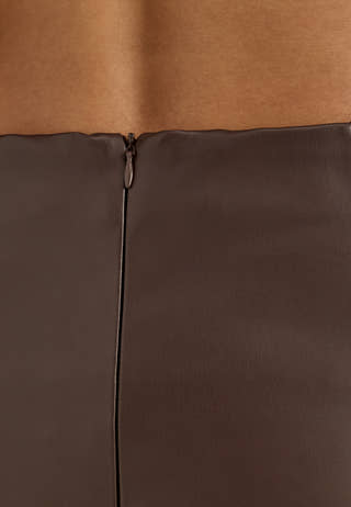 PU Mini Skirt Brown