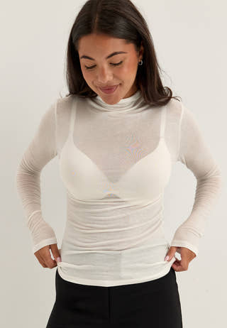 Long Sleeve Modal Top White