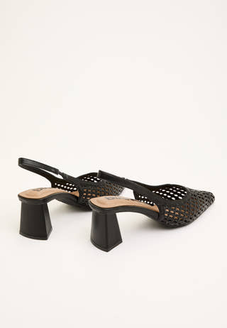 Biamaralyn Slingback Weaved Faux Leather