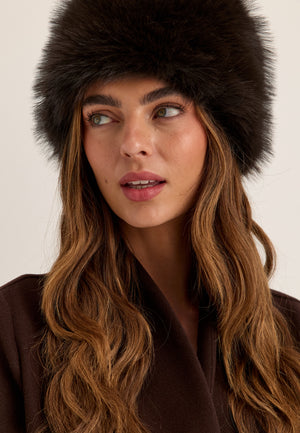 Faux Fur Hat Brown