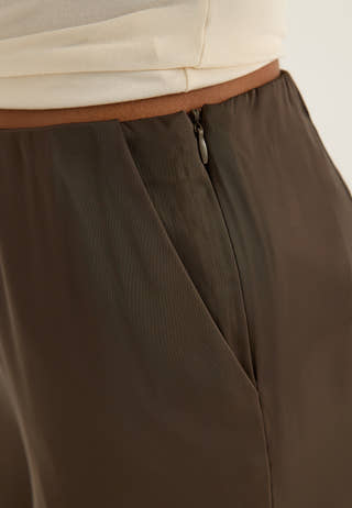 Yaspella Hw Wide Pants Brown